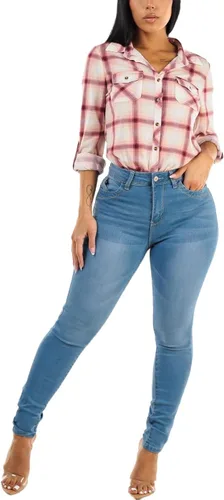Miniatura 2 de Moda Xpress - Jeans ajustados con levantamiento de glúteos y cintura alta para mujer