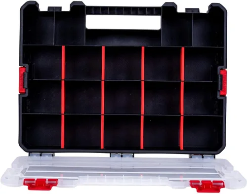 Miniatura 6 de Caja Organizadora de Piezas Pequeñas – Estuche de Almacenamiento de Hardware Apilable con 20 Compartimentos y 12 Separadores – Organizador de B.