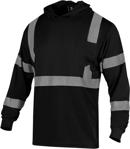 Miniatura 2 de VENDACE 3 piezas de seguridad reflectante de alta visibilidad manga larga ANSI clase 3 Hi Vis construcción trabajo camisetas para hombres con capucha