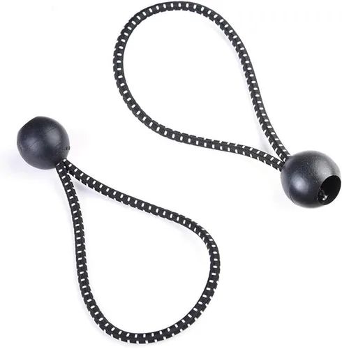 Miniatura 3 de Yescom 25 piezas de 6 pulgadas de bola elástica negra Bungee Loop Cord Tie Down Strap Wire Fix Canopy Tienda de campaña