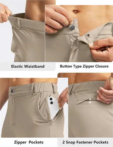 Miniatura 4 de Soothfeel Pantalones deportivos de golf para hombre con 5 bolsillos, pantalones elásticos para correr, viajar, trabajo, para hombre