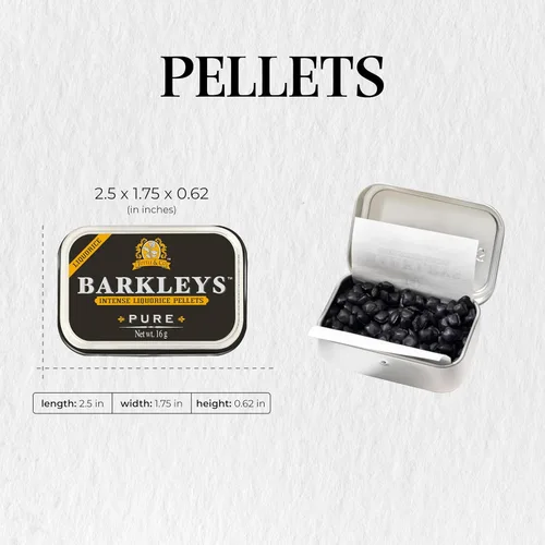 Miniatura 5 de Barkleys Caramelo de Regaliz Negro, Pellets de Regaliz - Regaliz Libre de Gluten, Vegano - Regaliz Negro Intenso (1 Lata x 16 gr.)