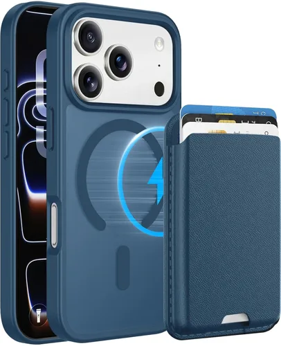Miniatura 94 de Funda magnética para iPhone 12 Pro Max, cartera magnética desmontable con soporte para tarjetas, [compatible con MagSafe] grado militar, a prueba
