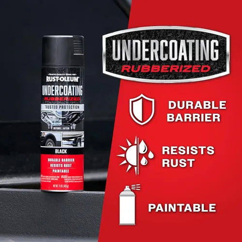 Miniatura 4 de Rust-Oleum 248657 Spray de revestimiento inferior de goma, 15 oz, Negro