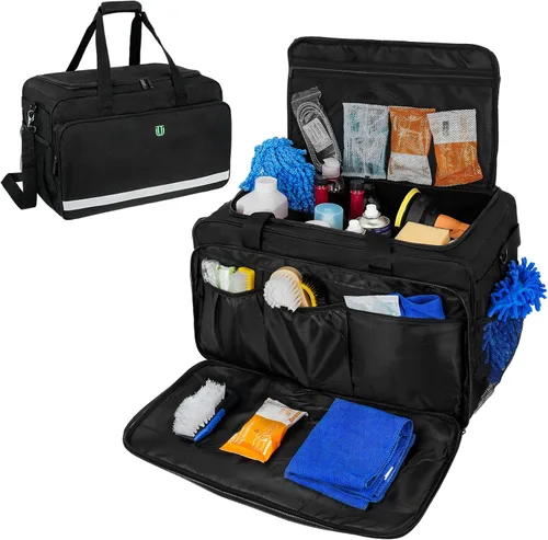 Bolsa Grande para Detallado de Automóviles, Organizador de Limpieza con Tapa y Asa para Suministros de Detallado Automotriz, Organizador de Maletero