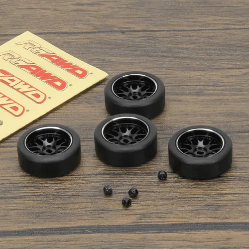 Miniatura 7 de RCAWD Neumático de deriva de metal ampliado de 1.142 in con cubo 4 piezas para 1/28 Wltoys K969 Series Upgrades Part Negro