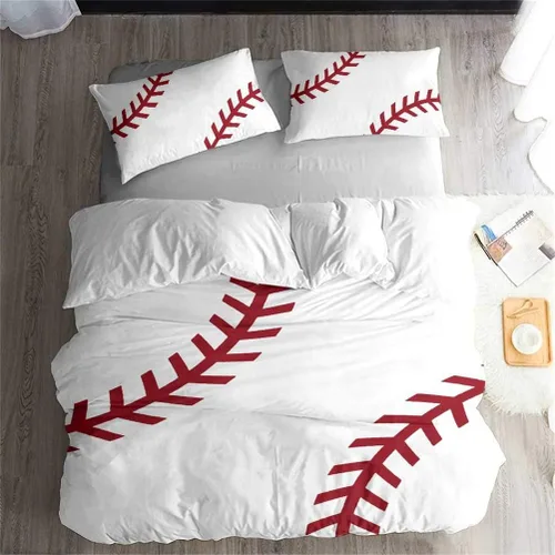 Miniatura 12 de LanS Precise Baseball Sport Series - Juego de funda de edredón y funda de almohada, juego de 3/4 piezas