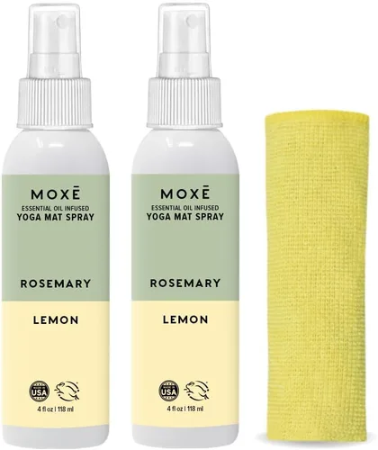 Miniatura 11 de MOXE Limpiador de esterillas de yoga, certificado Green America, aceites esenciales de romero y limón, seguro para todas las alfombrillas y equipos