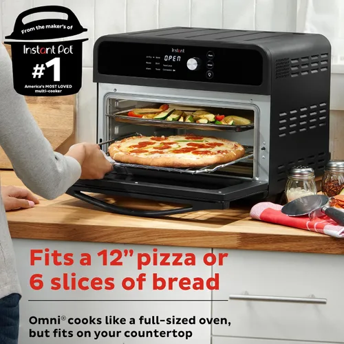 Miniatura 3 de Instant Pot Omni Horno Tostador Freidora de Aire de 19QT/18L, Funciones 7 en 1, Cabe Pizza de 12", Hace Crujiente, Asa, Hornea, Rostiza, Tuesta