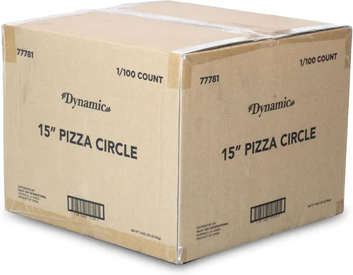Miniatura 6 de Dynamic Pastel de pizza de cartón de 15 pulgadas, círculo redondo, 100 unidades, color natural, 100% seguro para alimentos, a prueba de grasa
