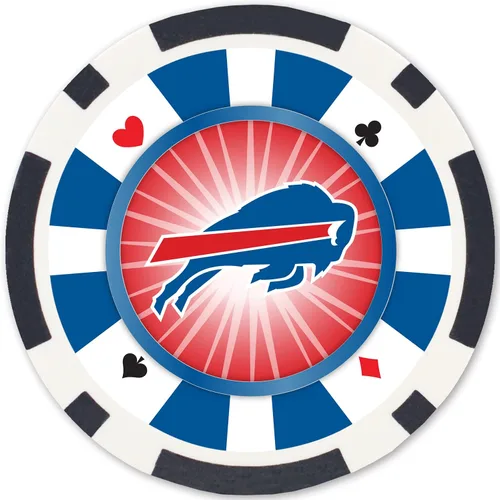 Miniatura 2 de Masterpieces Casino - NFL Buffalo Bills - Juego de fichas de póquer de alta calidad de 100 piezas con bandeja