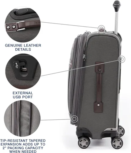 Miniatura 4 de Travelpro Platinum Elite-Softside - Maletas expansible con ruedas giratorias, Gris Vintage), 409186105