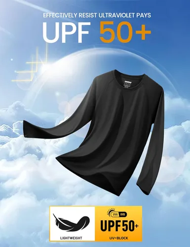 Miniatura 79 de MAGCOMSEN Camisas de manga larga para hombre, protección solar UPF 50+, camisetas atléticas para senderismo, correr, entrenamiento, protección
