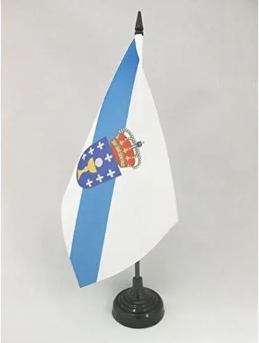 Miniatura 44 de Bandera de mesa de Andalucía 4'' x 6'' - Bandera de escritorio de la región española de Andalucía 5.9 x 3.9 in - Barra y base de plástico negro - AZ