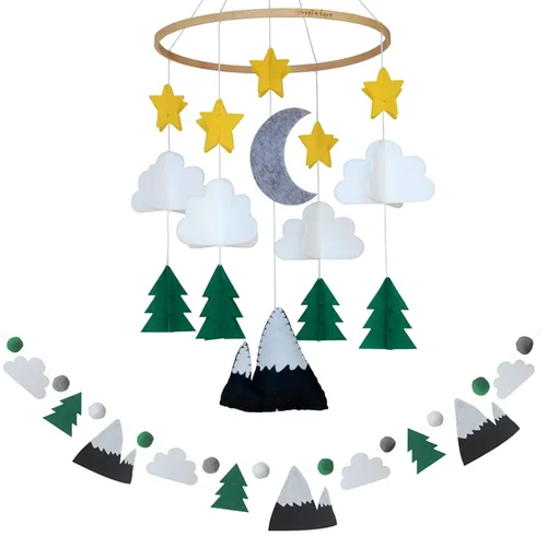 Miniatura 7 de Móvil para cuna de bebé – Móvil colgante de madera para cuna, decoración de guardería para niños y niñas, regalo perfecto para ducha