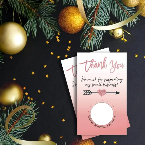 Miniatura 5 de Haizct 50 paquete de tarjetas de agradecimiento en blanco con certificado de regalo para raspar para pequeñas empresas, spa, salón de belleza