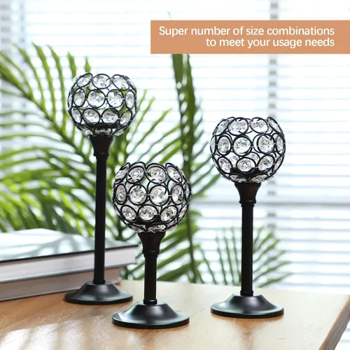 Miniatura 6 de Qunclay 18 portavelas de cristal a granel, centros de mesa para mesa de boda, centros de mesa decorativos de cristal, decoración de mesa de comedor