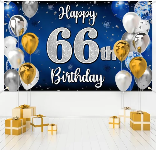 Miniatura 160 de Decoración de feliz cumpleaños 35, globo azul y plateado de 35 años, cartel grande de telón de fondo de cumpleaños, suministros para fiesta de 35th