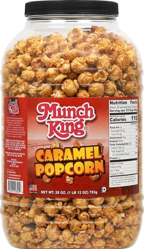 Miniatura 4 de Munch King Snacks Caramelo Palomitas de Maíz 28 oz. Barril