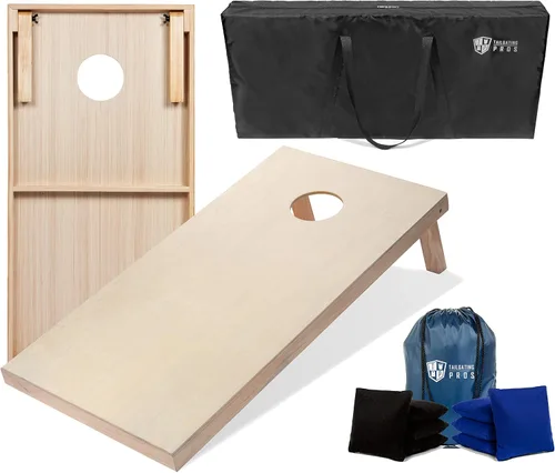 Miniatura 54 de Tailgating Pros Tablas para juego de cornhole - 4 x 2 pies y 3 x 2 pies. Juego de cornhole con estuche de transporte y juego de 8 bolsas de maíz