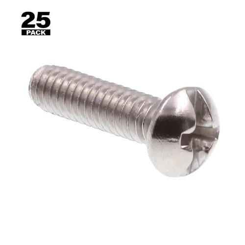 Miniatura 3 de Prime-Line 9003550 Tornillos de máquina, cabeza redonda, Phillips/ranurado combinado, #8-32 x 5/8 pulgadas, acero inoxidable grado 18-8