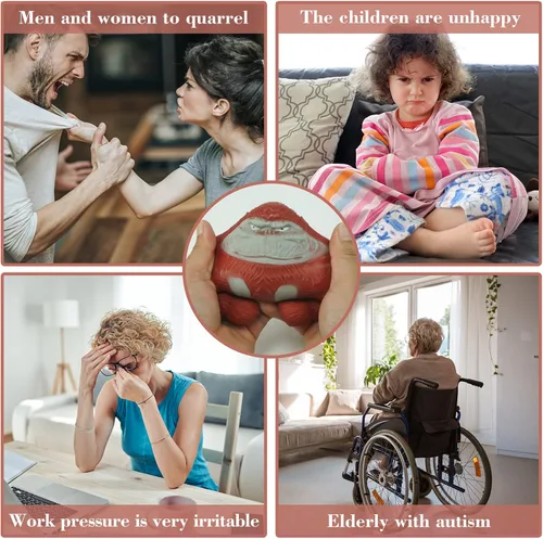 Miniatura 4 de YANZHE Juguetes de mono, divertidos juguetes de gorila para niños y adultos, mono antiestrés para apretar, juguetes sensoriales para aliviar