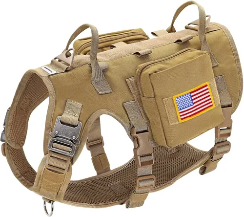 Miniatura 14 de Arnés para perro Forestpaw tamaño mediano, arnés táctico para perro con asa, chaleco de servicio sin tirones estilo militar para perros