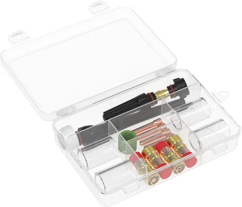 TOOLIOM Kit de 22 piezas de accesorios para antorcha de soldadura TIG, lente de gas gruesa #10, copa de vidrio, tapa trasera para WP-17/18/26
