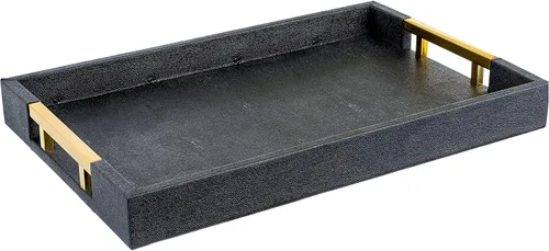 Miniatura 11 de Home Redefined - Moderna y elegante bandeja rectangular de 17.5 x 12 pulgadas, estilo shagreen, color azul bebé claro, con aspecto de cuero falso