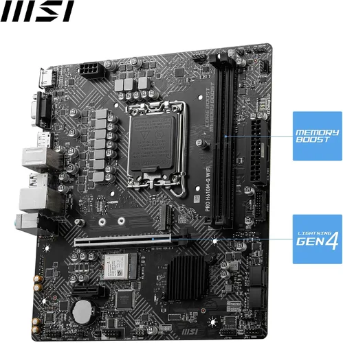 Miniatura 3 de MSI PRO H610M-G Placa base WiFi, Micro-ATX. Soporta procesadores Intel Core de 14ª, 13ª y 12ª generación, LGA 1700 - DDR5 Memory Boost 5600MHz/MAX