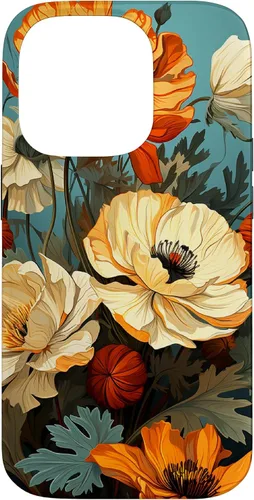 Miniatura 17 de Funda de flores mexicanas para iPhone 12 Pro Max Marigold Flower and Teal Aqua Blue Cyan