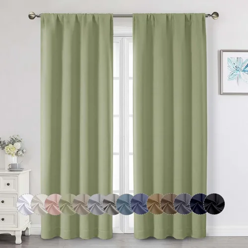 Miniatura 178 de Cortinas opacas para dormitorio, sala de estar, juego de 2 paneles de 54 pulgadas de largo, cortinas de oscurecimiento de habitación con aislamiento