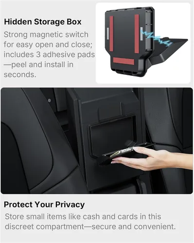 Miniatura 7 de Organizador de Consola Central de 5 Piezas Compatible con 2025-2026 Nuevo Tesla Model Y Juniper/2024-2026 Tesla Model 3 Highland Accesorios, Caja