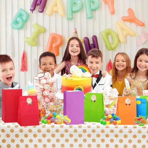 Miniatura 7 de LFCXHTY Paquete de 60 bolsas de papel color azul rey, pequeñas bolsas de papel para fiesta de cumpleaños, boda, venta al por menor, compras
