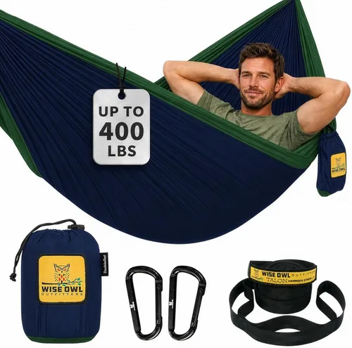 Miniatura 25 de Wise Owl Outfitters Hamaca de camping – Hamaca portátil de 500 libras con correas de árbol – viajes, mochileros, senderismo, equipo de campamento al