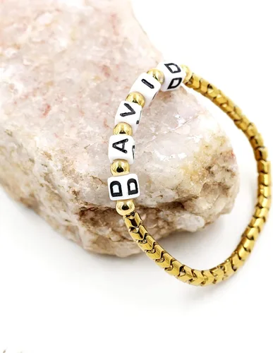Miniatura 4 de Personalized Custom Name Initial Letters Hematite Beads Bracelets for Women Men Best Friend Y1533