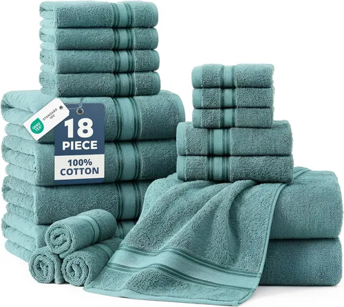 Miniatura 35 de Lane Linen Juego de 4 toallas de baño de 100 % algodón (35 x 66 pulgadas), juego de toallas de baño extragrandes de algodón sin torsión, secado Gris