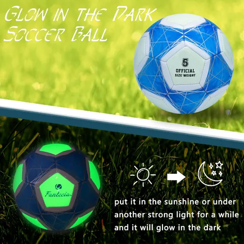 Miniatura 5 de Balón de fútbol tamaño 5, pelotas de fútbol oficiales para jóvenes y adultos, pelota de fútbol de entrenamiento para interiores y exteriores