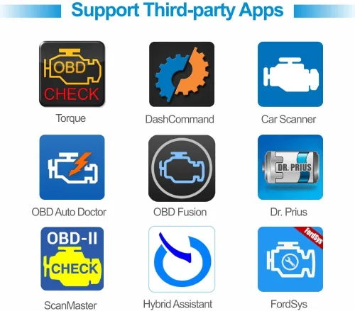 Miniatura 7 de Panlong Escáner OBD2 Bluetooth para iPhone iOS Android OBDII Herramienta de escaneo de diagnóstico de coche Lector de código de error del motor