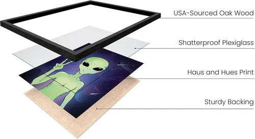 Miniatura 2 de HAUS AND HUES Trippy - Póster de alienígena - Decoración de habitación extraterrestre genial, póster psicodélico, arte de pared de alienígena
