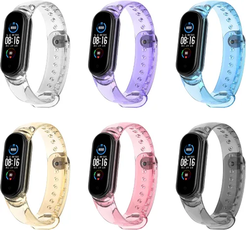 Miniatura 8 de Senter Correa de repuesto de silicona suave para Xiaomi Mi Band 5 / Mi Band 6 Smart Watch Negro