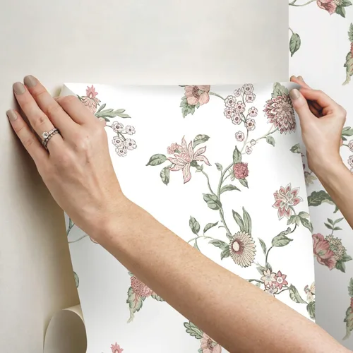 Miniatura 6 de RoomMates Waverly RMK12599PL Graceful Garden Trail - Papel tapiz para despegar y pegar, color rosa Rosado