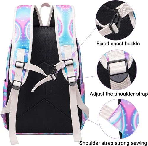 Miniatura 5 de CAMTOP Juego de morral y lonchera para niñas de preescolar y primaria