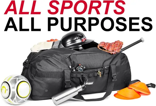 Miniatura 7 de Fitdom Bolsa de viaje de equipo deportivo extra grande de alta resistencia con hombro ajustable y correas de compresión Perfecto para entrenadores