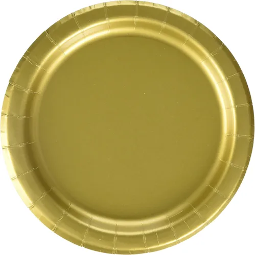 Platos de postre redondos dorados – 7 pulgadas (paquete de 20) – Calidad premium y diseño contemporáneo – Perfecto para eventos y celebraciones