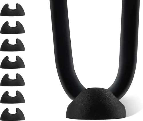 Miniatura 8 de Waziaqoc 4 pies protectores redondos de goma negra para patas de horquilla, antideslizantes, aptos para patas de horquilla de 3/8 pies y 1/2 pies