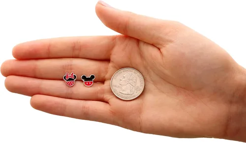 Miniatura 5 de Disney Mismatched Stud Earrings Mickey and Minnie Mouse Silver Plated Officially Licensed