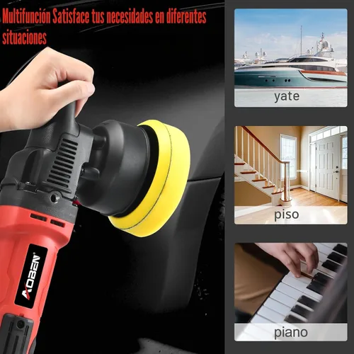 Miniatura 7 de AOBEN Pulidora de búfer, pulidora de doble acción de 5 pulgadas, órbita larga de 0.63 pulgadas, kit de pulidor aleatorio con 6 velocidades variables