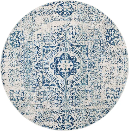 Miniatura 2 de SAFAVIEH Evoke Collection EVK260T Medallón oriental envejecido de 2'2" x 4', color marfil y negro, no desprende pelusa, alfombra de acento para sala