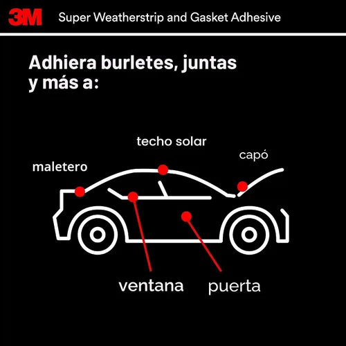 Miniatura 4 de 3M, 08581, tubo de adhesivo negro tipo burlete, superresistente, 2 onzas.